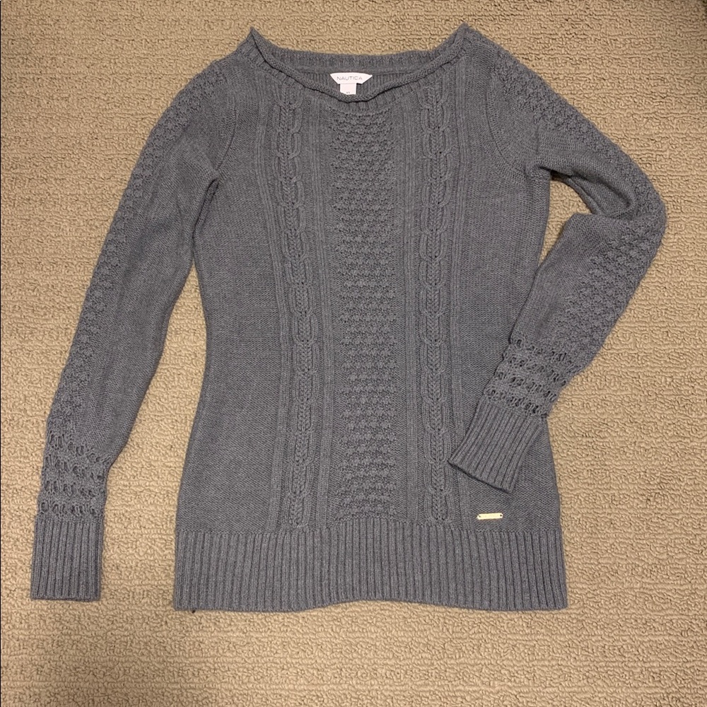 NAUTICA Women's Top Pullover Sweater Long Sleeve Size XS Grey